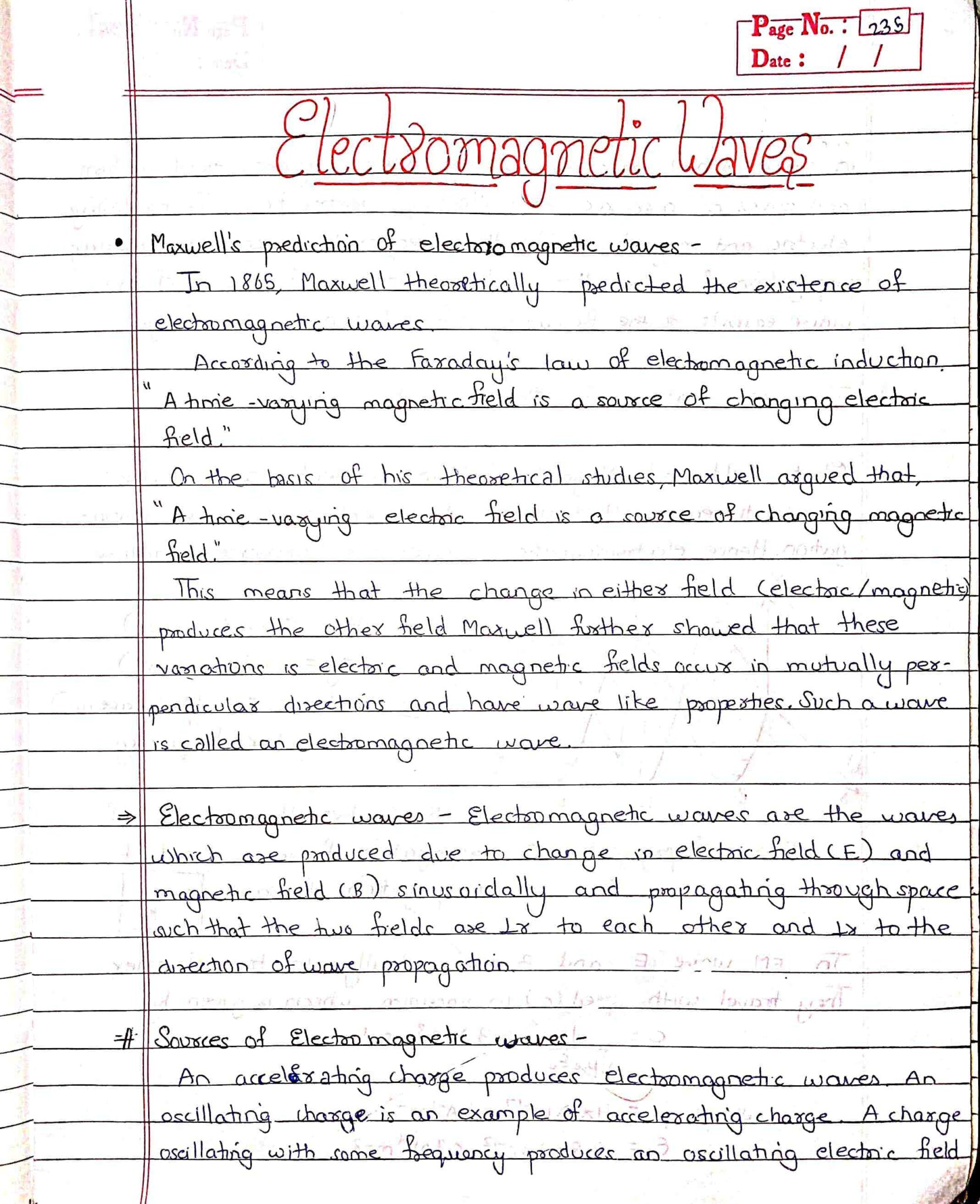 electromagnetic-waves-class-12-physics-handwritten-notes