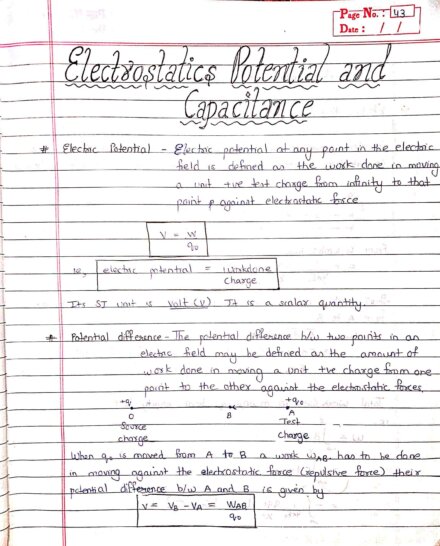 Electrostatics potential and capacitance introduction