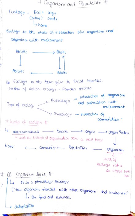 Chapter-13: Organisms and Populations class 12 Biology notes for cbse board and NEET