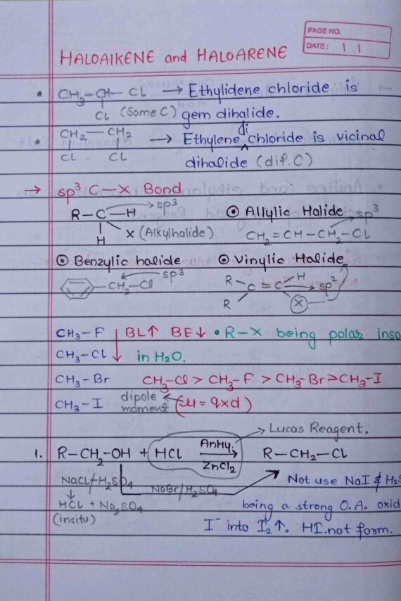 Chapter 10- Haloalkanes and Haloarenes class 12 Chemistry notes for cbse board and NEET or jee