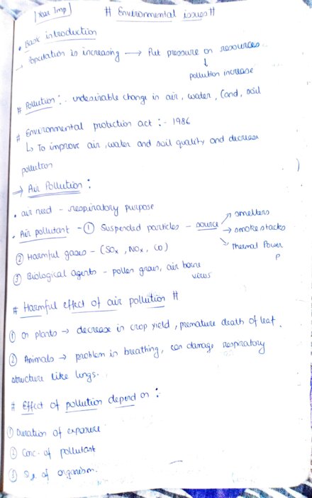 Chapter-16: Environmental Issues class 12 Biology notes for cbse board and NEET