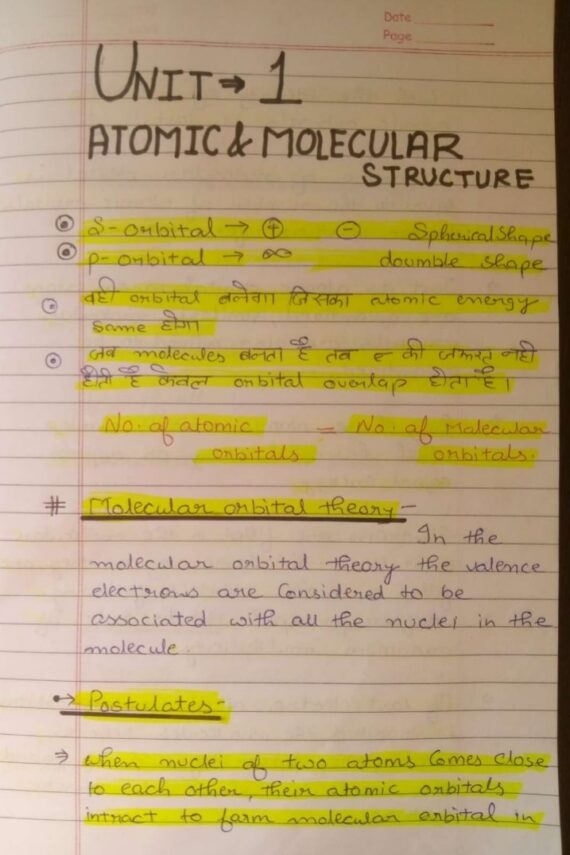 B.tech 1st Year Engineering Complete Chemistry Notes