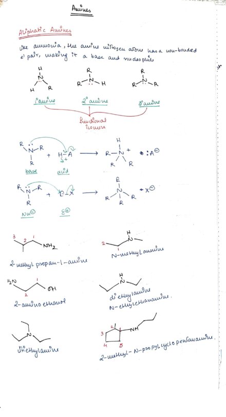 Chapter 13- Amines class 12 Chemistry notes for cbse board and NEET or jee