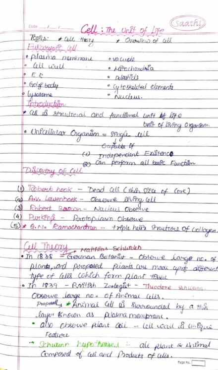 Chapter-8: Cell-The Unit of Life class 12 Biology notes for cbse board and NEET