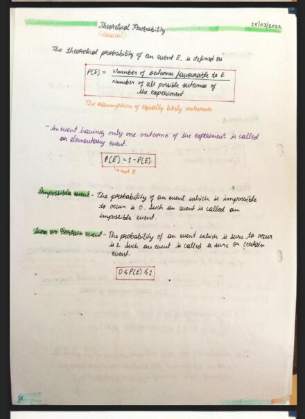 Quick Notes- Probability And Statistics- Part 1 – Shop Handwritten ...