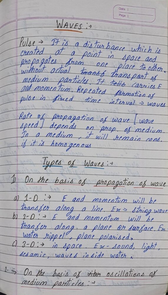 Sound Waves For Class 1112jeeneet Handwritten Notes 