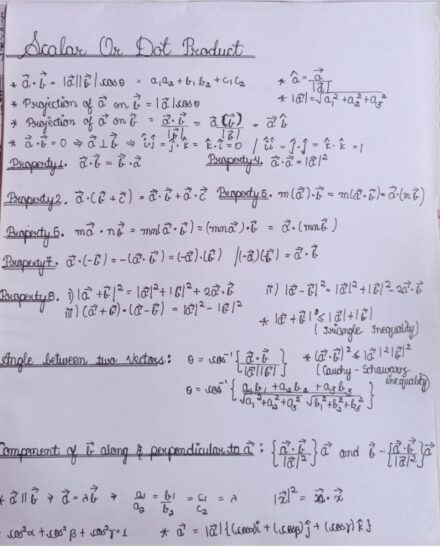 Maths formulae for class 12 Handwritten Notes PDF