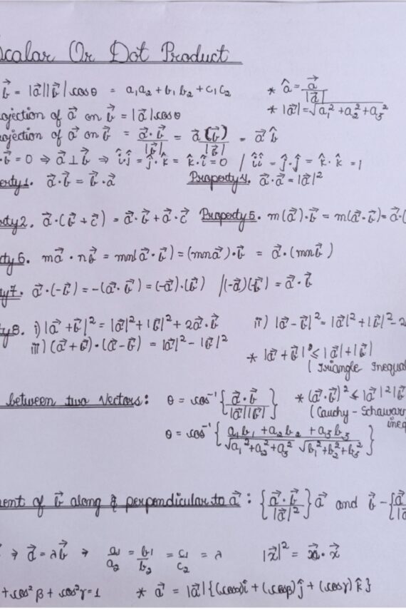 Maths formulae for class 12 Handwritten Notes PDF