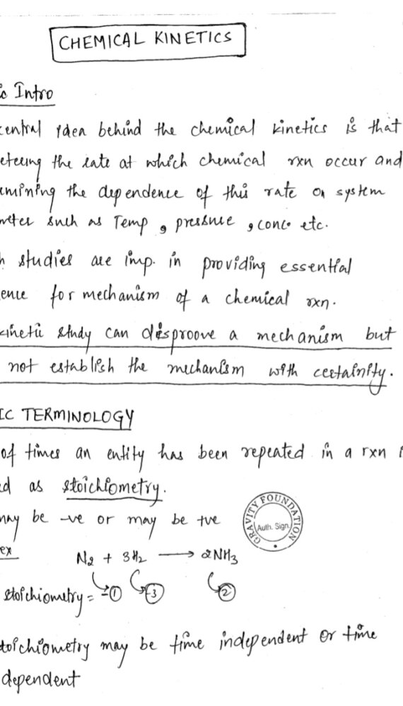 Chemistry Chemical Kinetics Handwritten Notes Pdf 2314