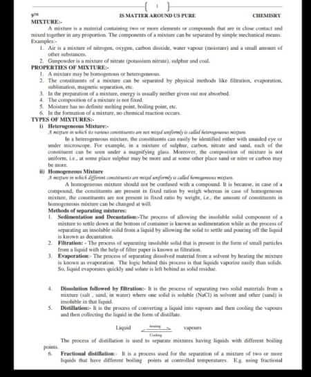 Chemistry Notes Class 9th Chapter 03 Notes Pdf Shop Handwritten Notes Shn 1229