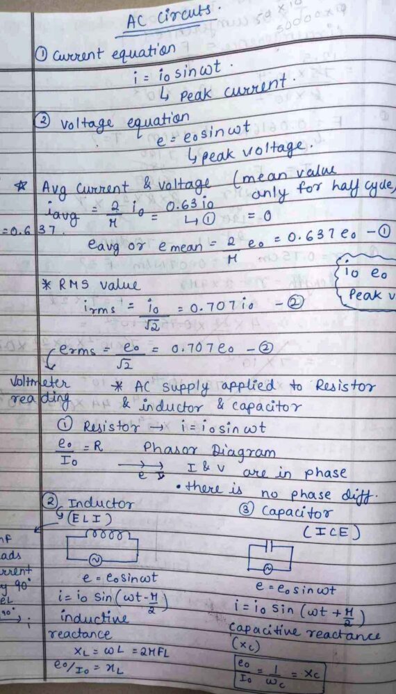 Class 12th physics Handwritten Notes