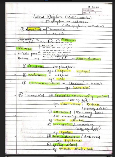 Animal kingdom class 11th Notes PDF for NEET