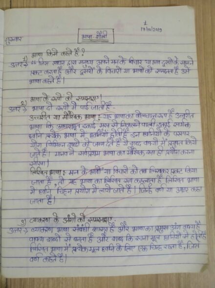 Hindi Grammar ( Part -1) handwritten notes