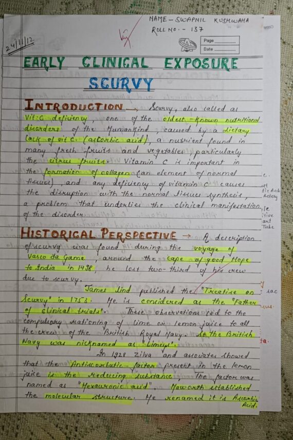 Scurvy Notes PDF for MBBS by Swapnil Kushwaha