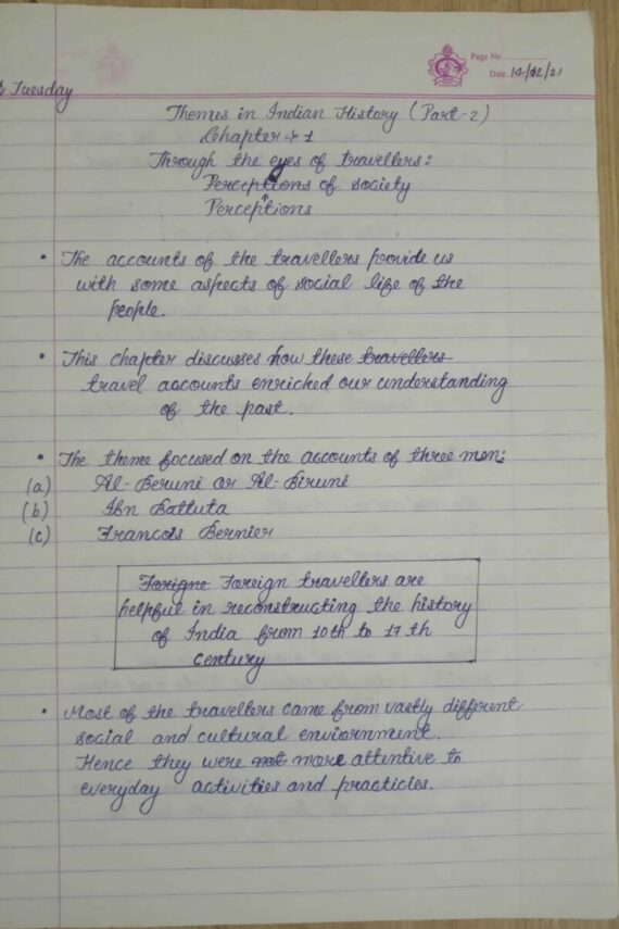 Themes in Indian History ( Part - 2) ( NCERT / CBSE)handwritten notes in English for class 12th ,UPSC and other competitive exams