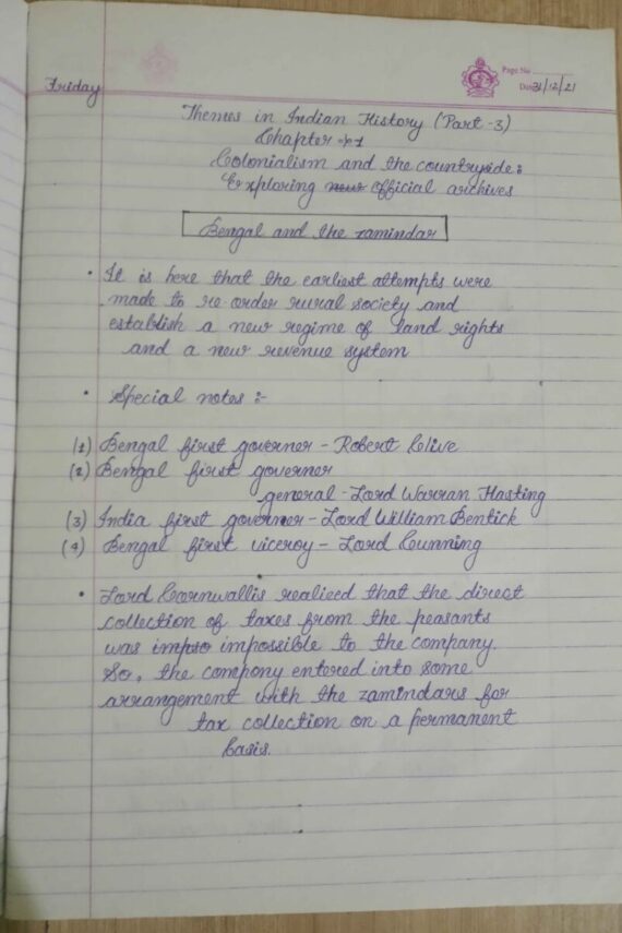 Themes in Indian History ( Part - 3 ) ( NCERT / CBSE ) handwritten notes in English for class 12th,UPSC and other competitive exams