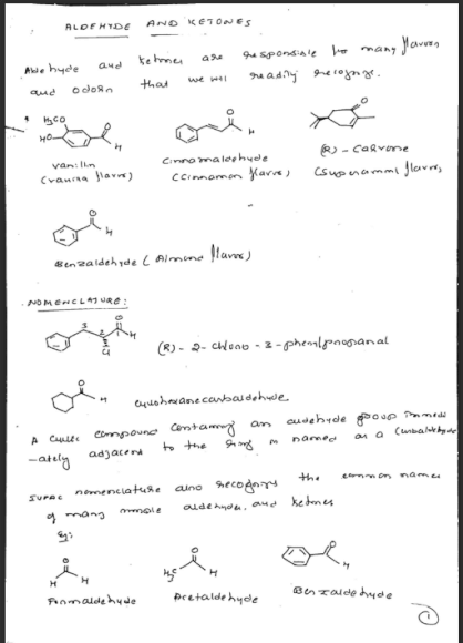 ALDEHYDES AND KETONES FOR CLASS11/12 AND MSC/BSC