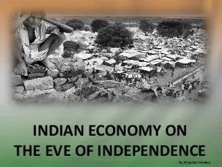 INDIAN ECONOMY ON THE EVE OF INDEPENDENCE Notes PDF Download