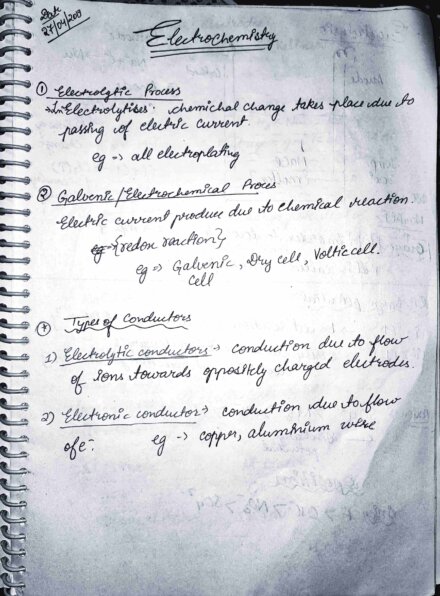 Electro Chemistry Class12th JEE/NEET Handwritten Notes and Solved Questions
