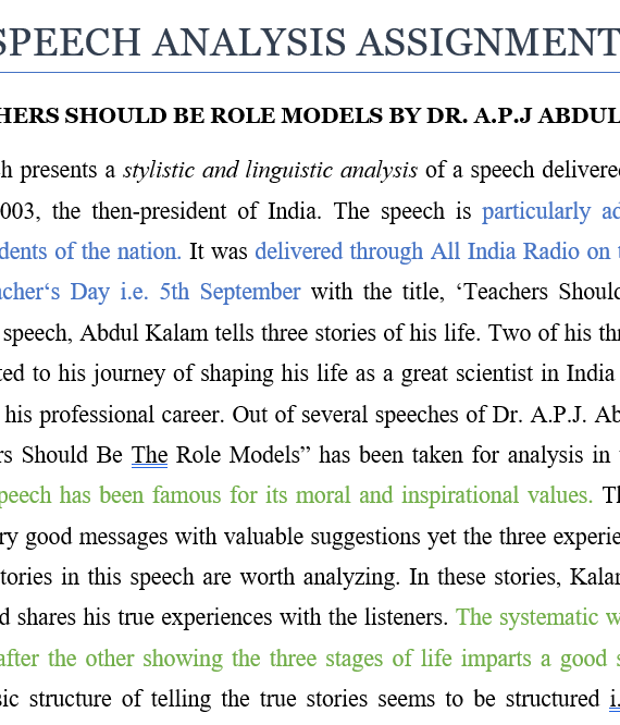 Speech Analysis of Dr. Abdul Kalam's Speech!