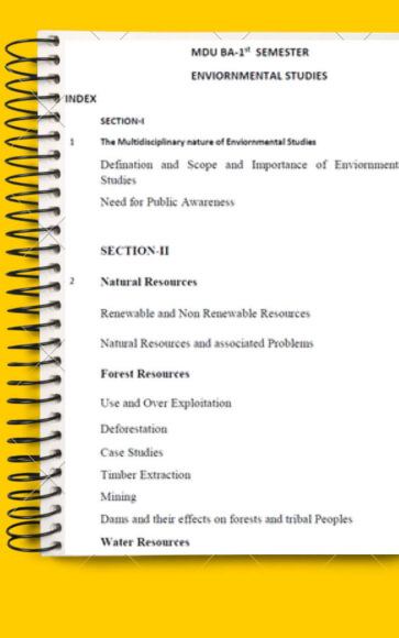 Environmental Studies Notes For BA 1st Year In English – Maharshi ...