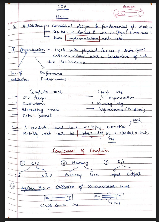COMPUTER ORGANIZATION AND ARCHITECTURE NOTES