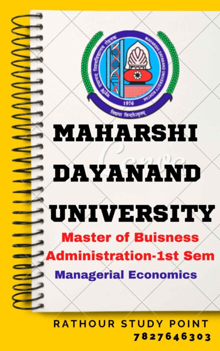 Maharshi Dayanand University | MBA 1st Semester Managerial Economics Notes PDF - Complete Printable Notes Notes PDF - Complete Printable Notes