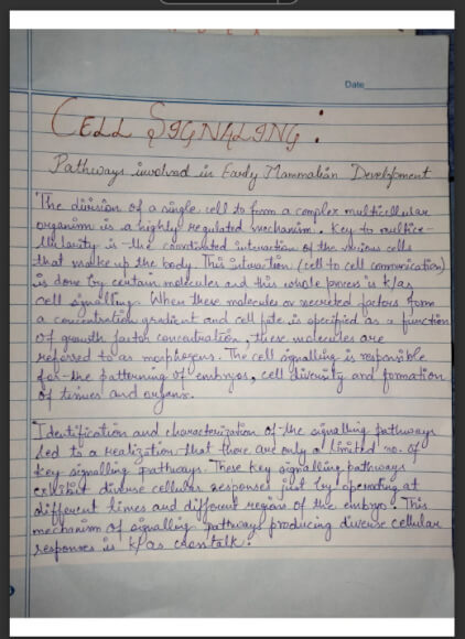 Cell signaling pathways Handwritten Notes PDF