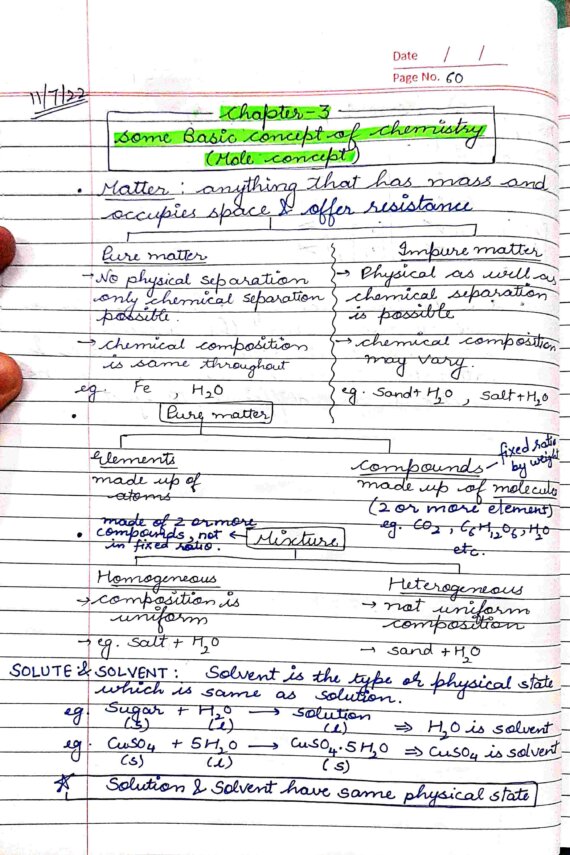 Class 11 Some basic concepts of chemistry notes for JEE MAINS/ADVANCED and NEET