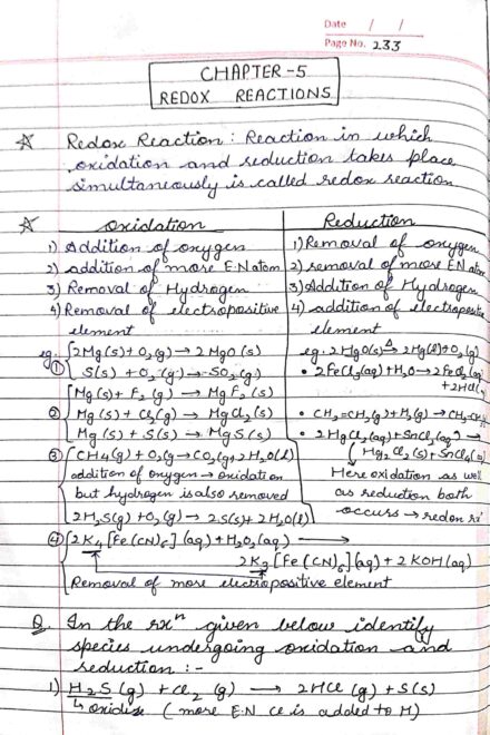 Class 11 chemistry chapter 1 Redox reactions JEE MAINS/ADV. and NEET