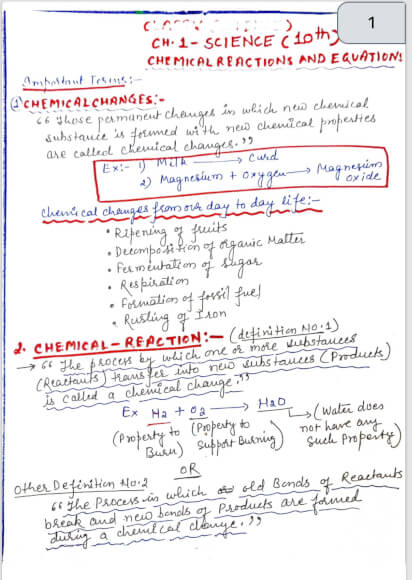 Introduction and general idea of chemical changes