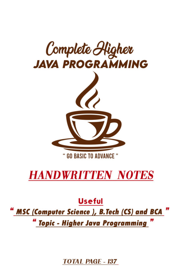 Complete Higher Java Programming. PDF Include Descriptive Exemplarily Java Programs