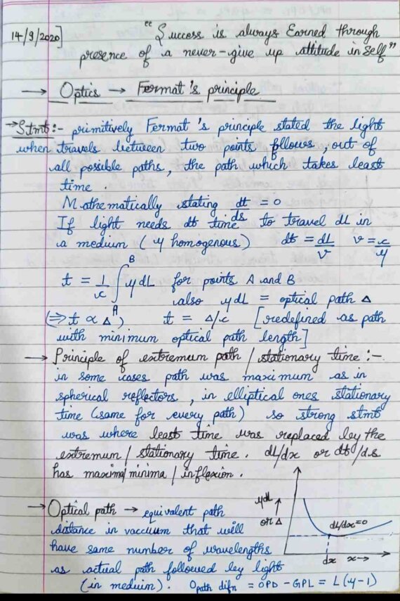BsC Physics Wave Optics 2nd Year College Handwritten Notes