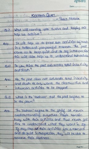 Class 12 English Handwritten notes - Important questions