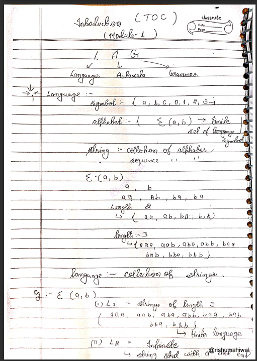 TOC (Theory of computation) automata knowledge gate youtube lecture notes