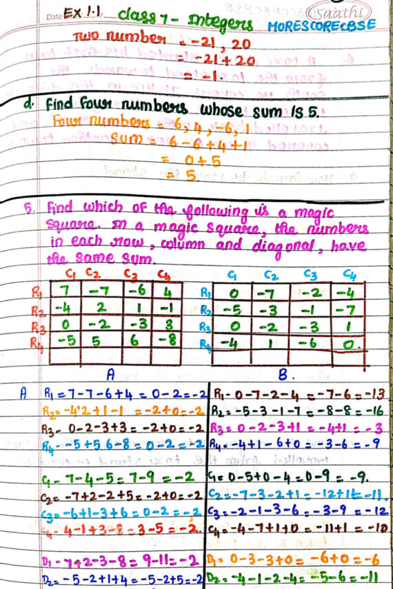 Complete Class 7 Maths Full PDF Notes Download