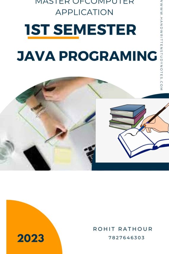 Maharshi Dayanand University | MCA 1st Semester Java Programing Notes in English - Complete Printable Notes