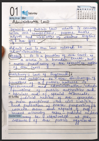 Administrative law notes - LLB Handwritten Notes PDF